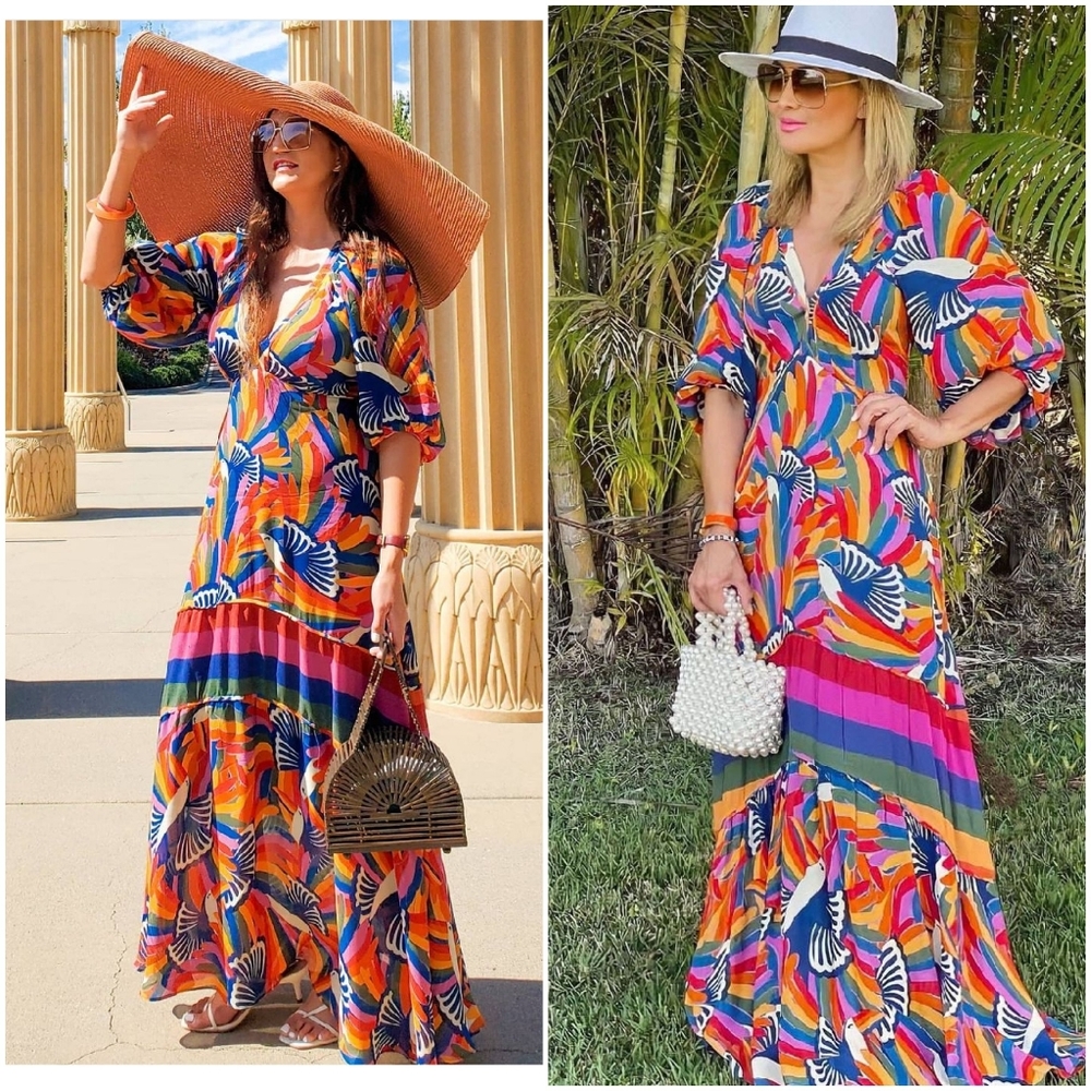 Farm Rio Rainbow Toucan Maxidress - Picture 8 of 8